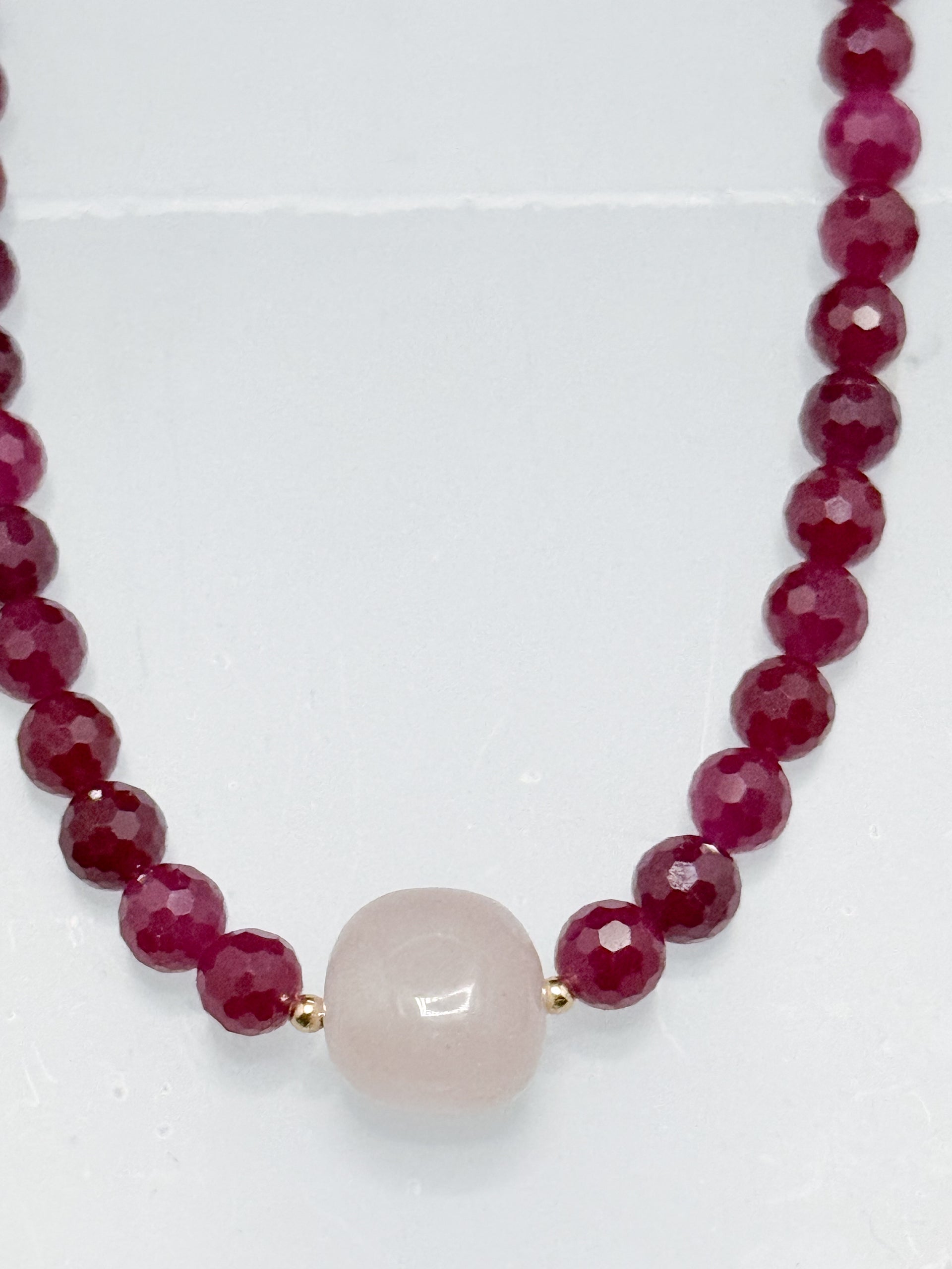 Limited Edition Ruby and Rose Quartz Necklace