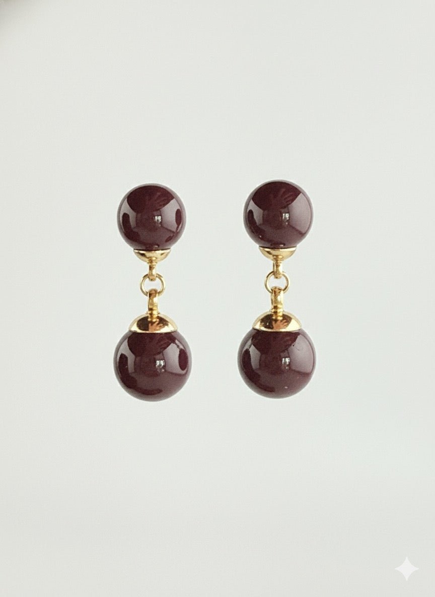 Deep brown drop earrings