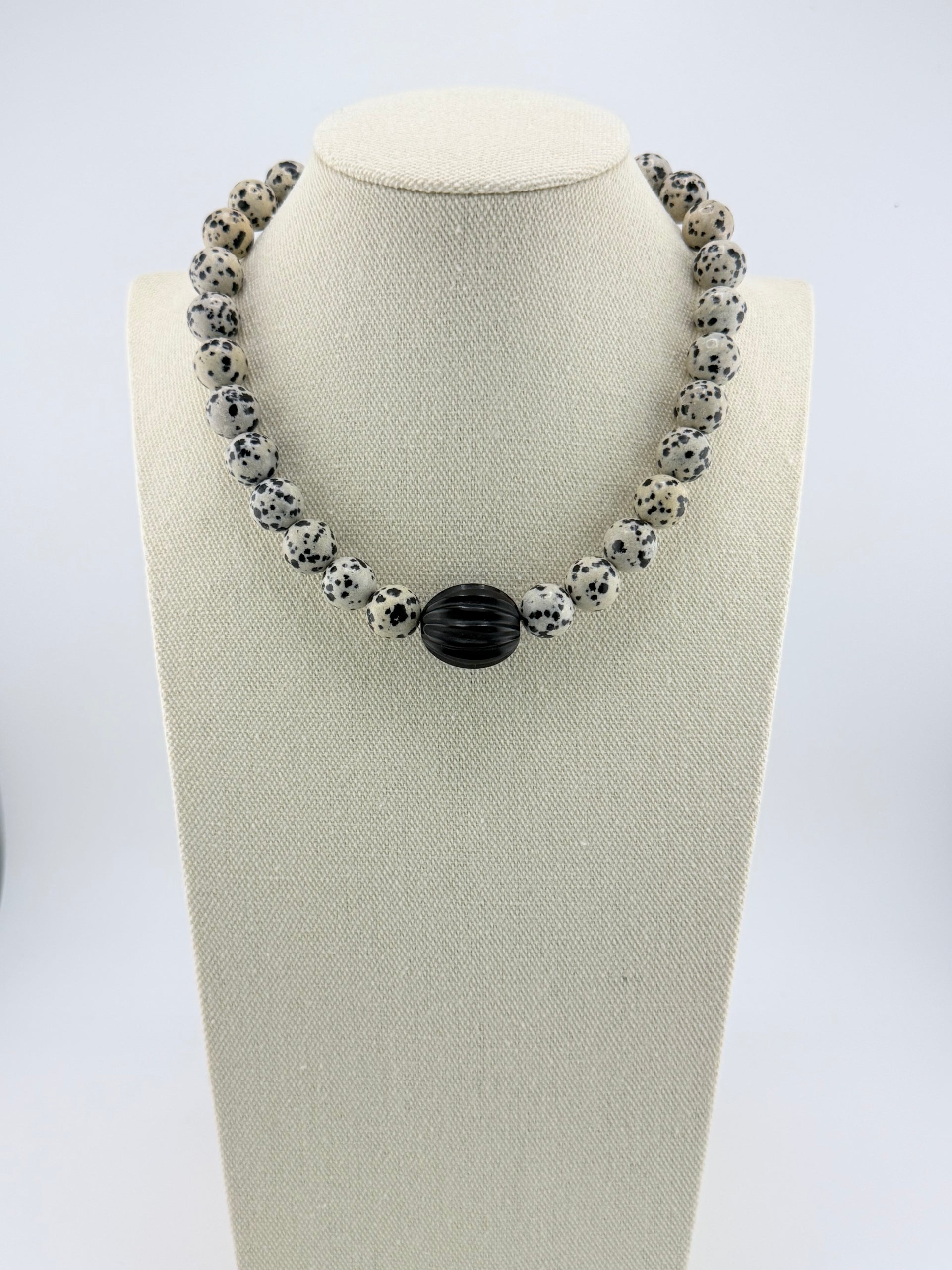 Dalmation Jasper and Vintage Bead Choker