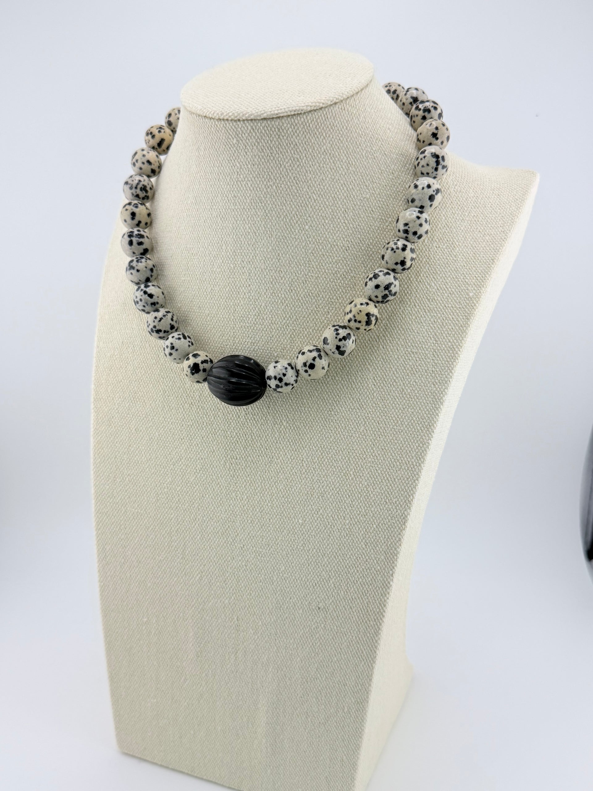 Dalmation Jasper and Vintage Bead Choker