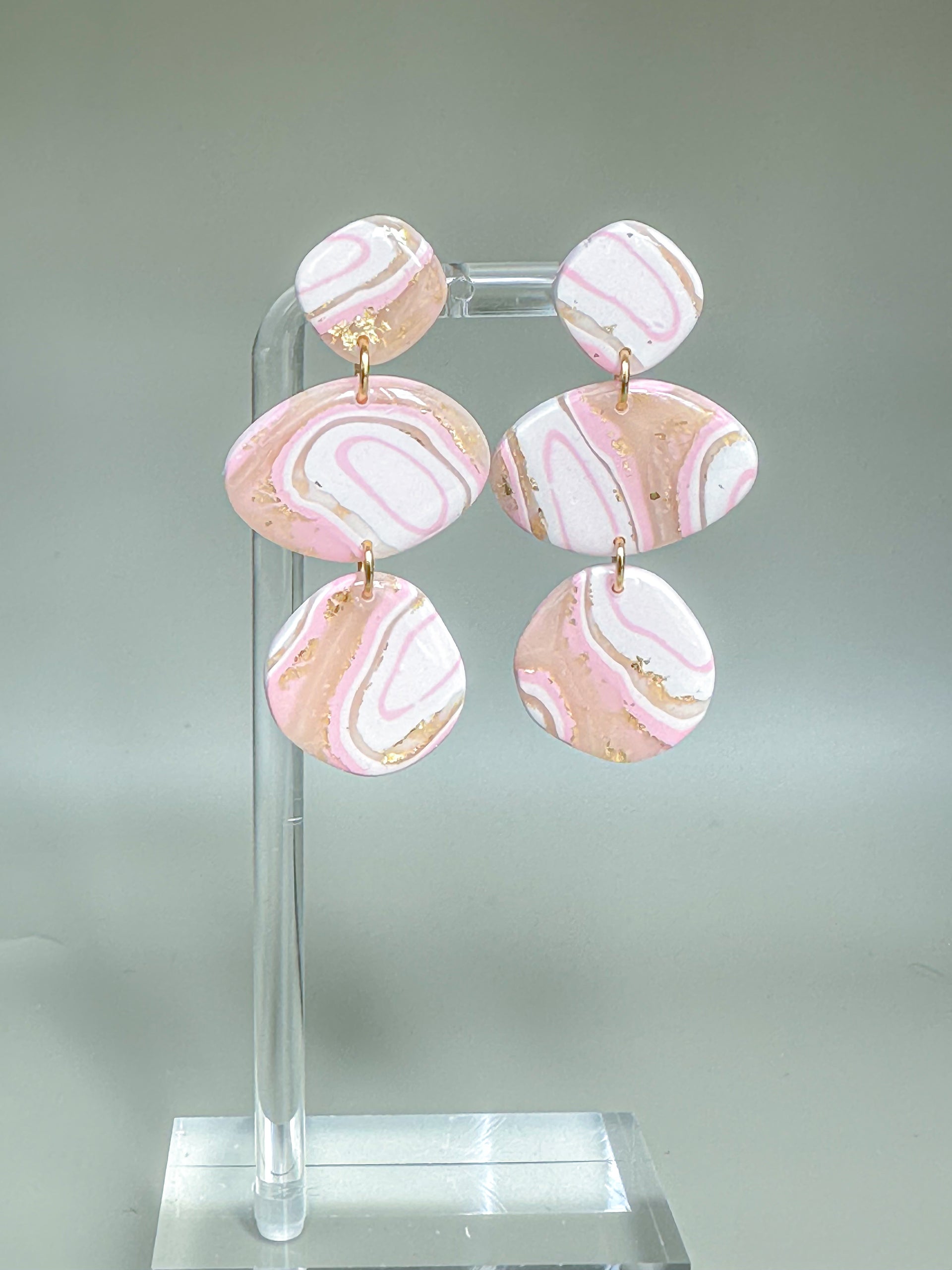 Pink Agate Natural Drop Earrings