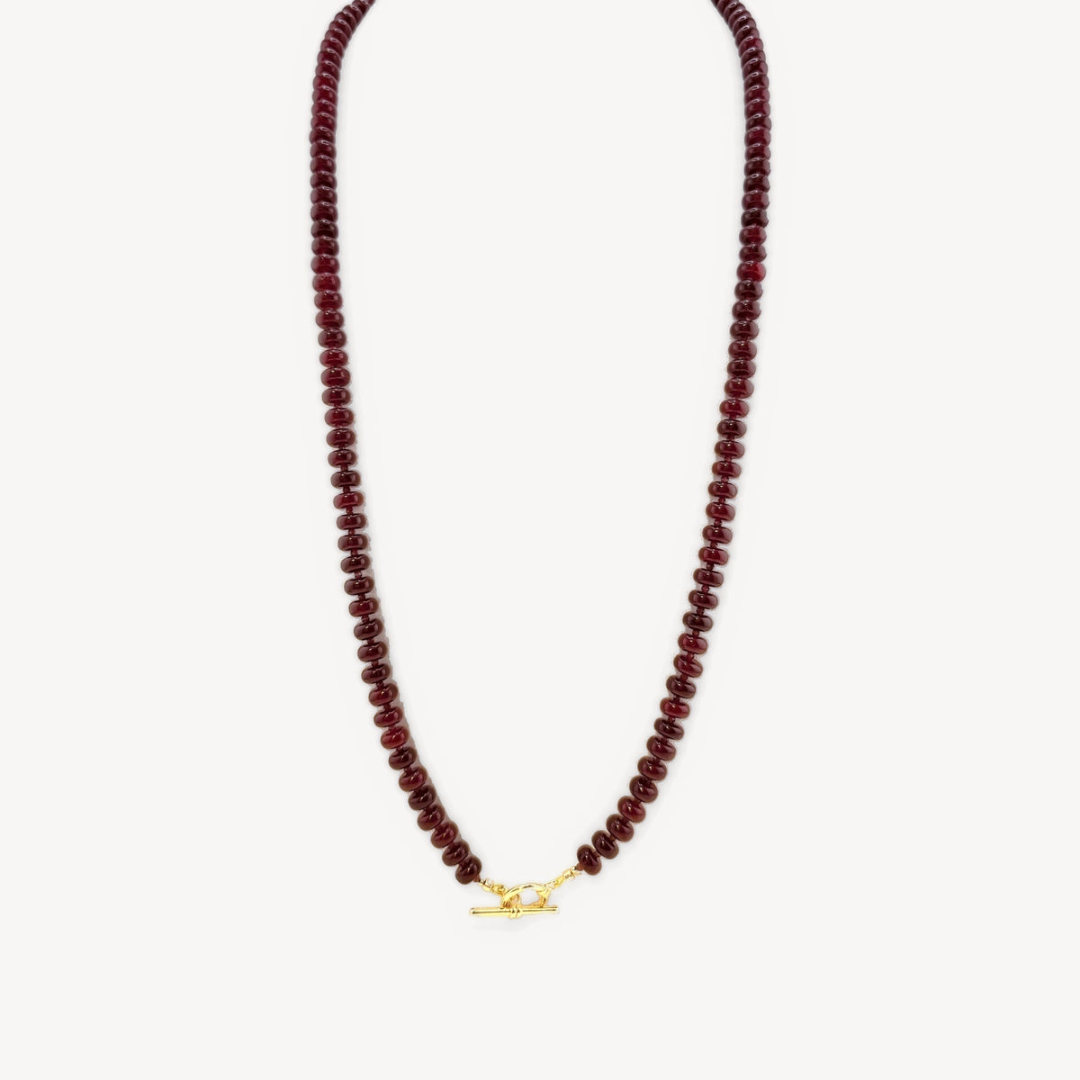 Lulu Necklace in Burgundy, Long, worn long